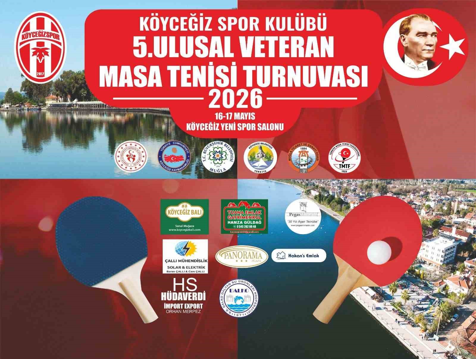 Köyceğiz'de 5. Ulusal Veteran Masa Tenisi Turnuvası düzenlendi