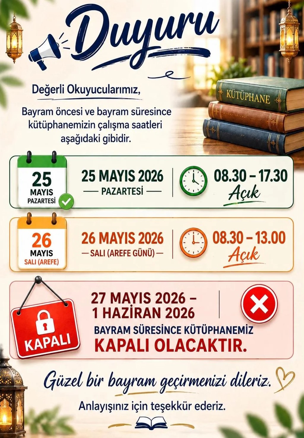 Sinop'ta kütüphane kullanacaklara uyarı