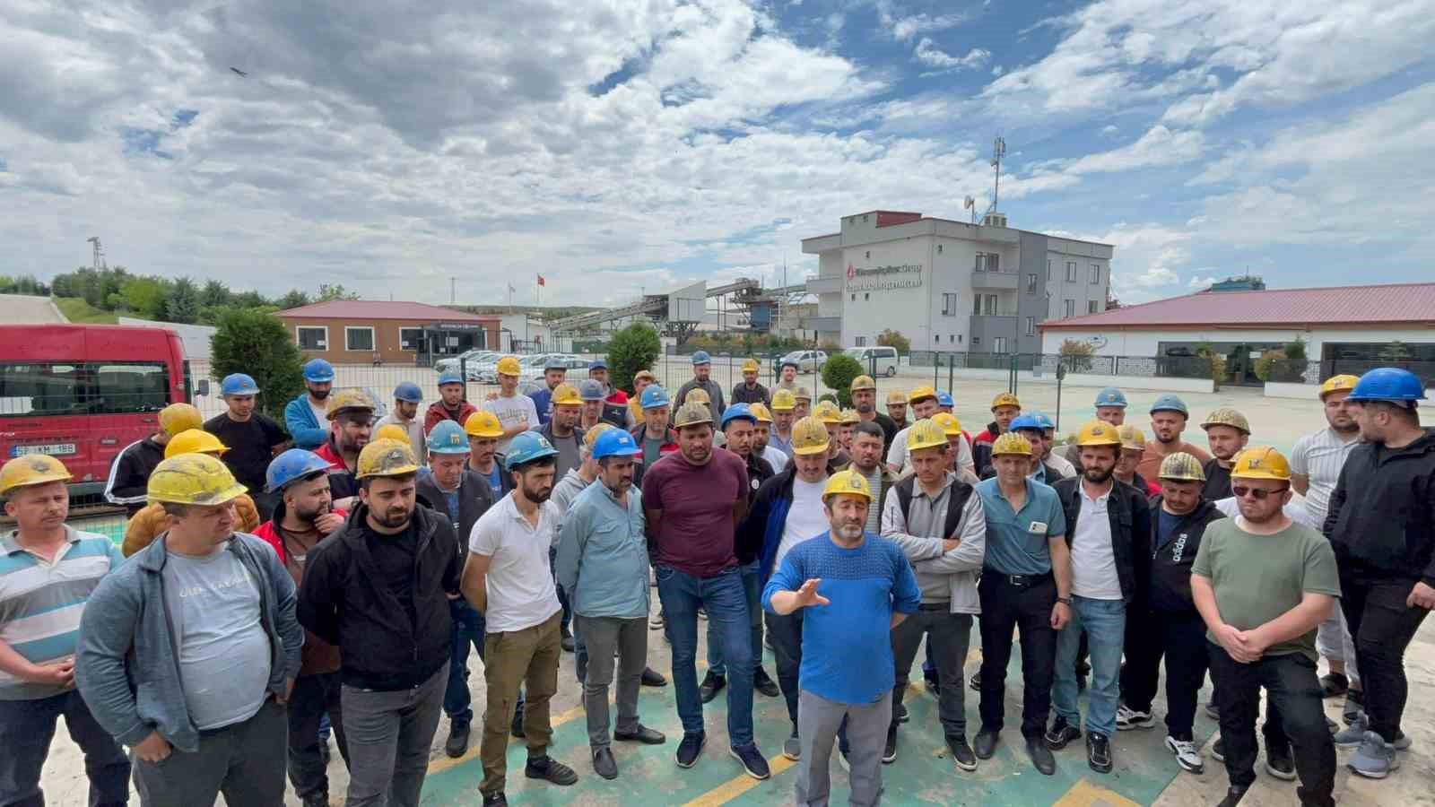 Edirne'de madencilik işçileri maaş ve tazminat iddiasıyla greve çıktı